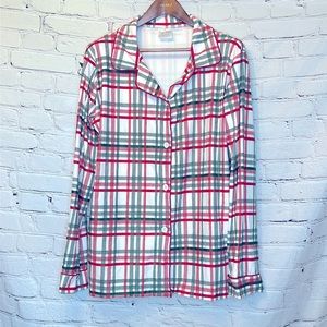 Sugar Bee Christmas Plaid Pajama Top Size 3XL Excellent Condition